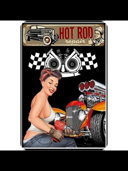 Винтажная эмалированная табличка Locomotive Girl для гаража