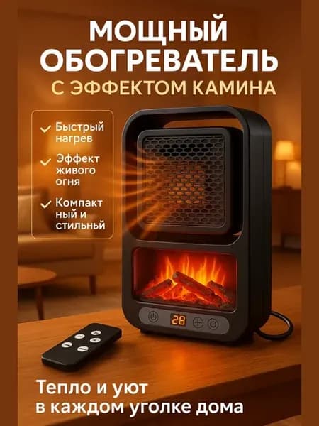 Обогреватель с эффектом камина, тепловентилятор