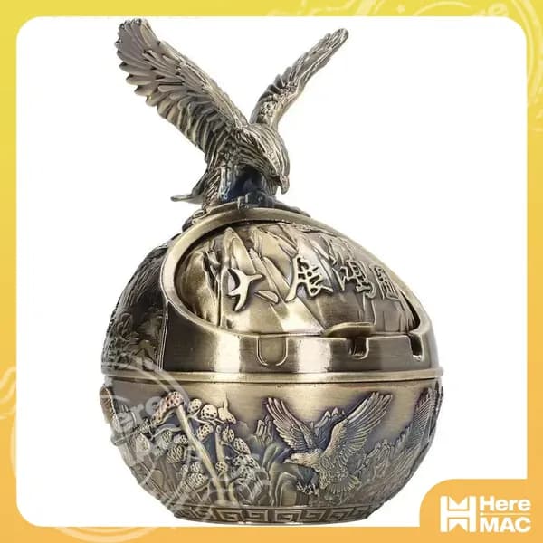 Пепельница Eagle - Винтажная металлическая пепельница с орлом, ретро дизайн для дома и офиса