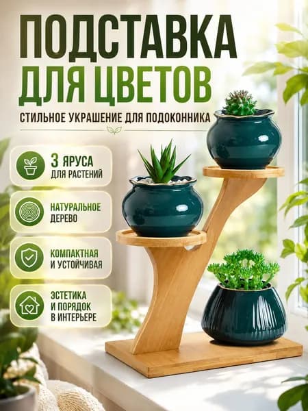Подставка для цветов,17.1 см х 10.4 см х 17.4 см