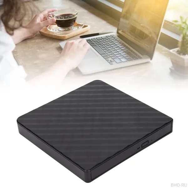 Внешний Ультратонкий Оптический Диск DVD Reader/Recorder с Интерфейсом USB3.0 для Ноутбука и ПК, Материал ABS, Модель BT668, Цвет Черный