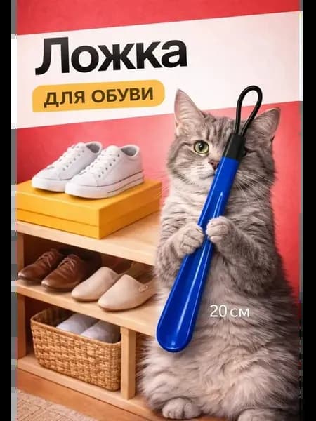 Рожок для обуви с петлей 20см