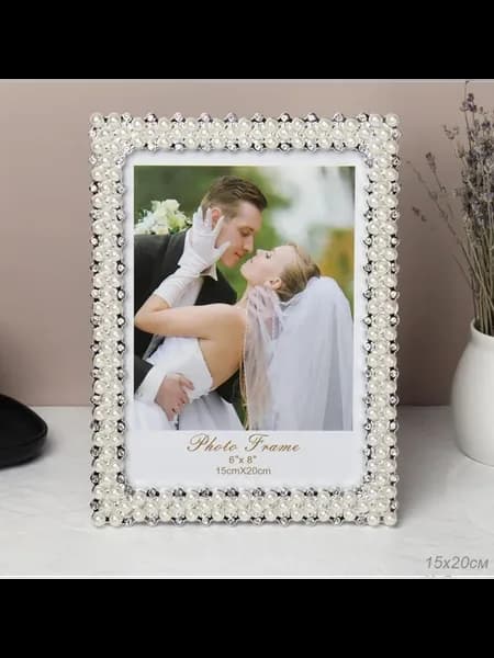 Фоторамка 15x20 стразы и жемчуг