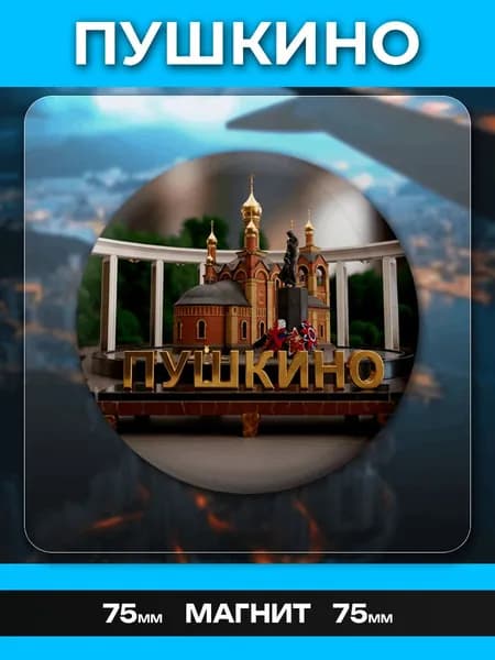 Магниты Пушкино. 1 шт диаметром 75 мм.