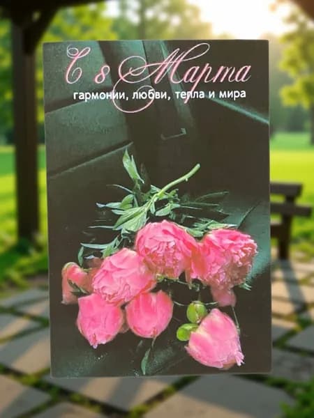 Открытка №3 "С праздником 8 Марта" 10*15