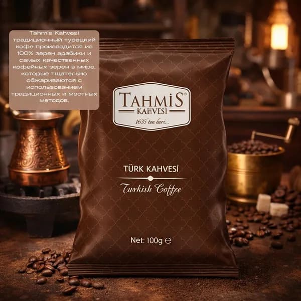 Tahmis Kahvesi Турецкий кофе, упаковка 100 грамм, 100% оригинальный продукт.