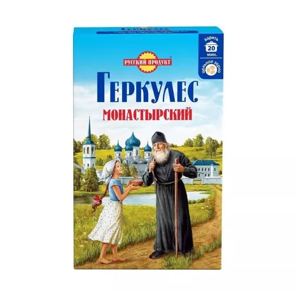 Хлопья овсяные Геркулес Монастырский, Русский продукт, 500 г, Россия - 6 шт.