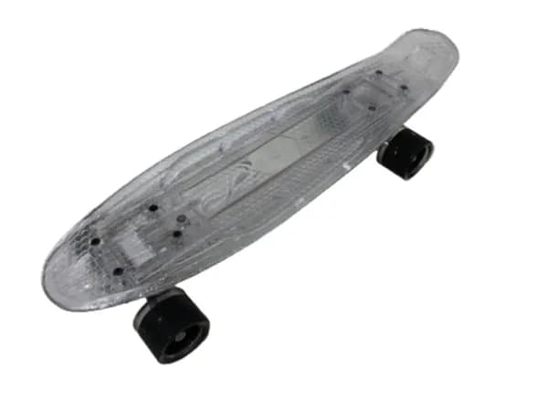Пенни борд (Penny Board) круизер пластиковый 54см. светящиеся колеса и дека (Прозрачный)