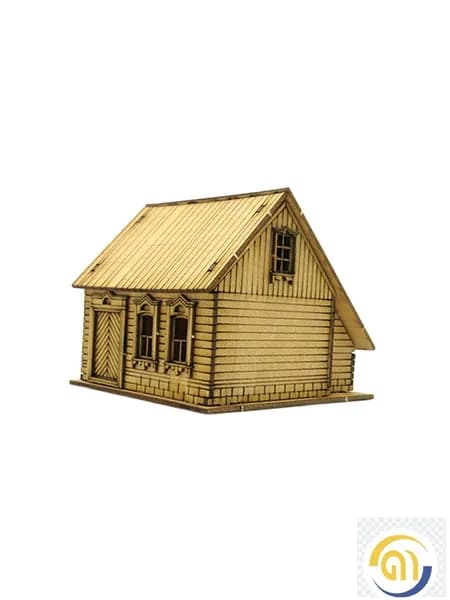 Модель деревянного европейского дома 1:72 для макета песочницы, архитектурная модель