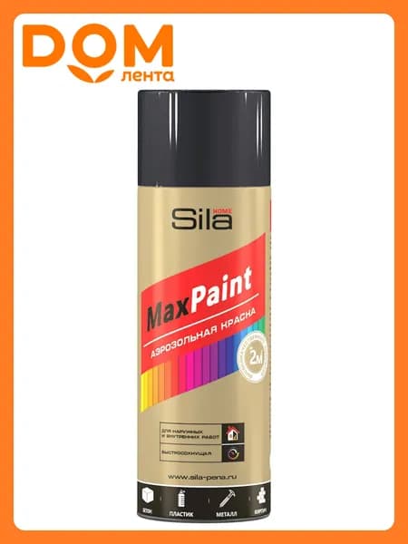 Краска универсальная Sila Home Max Paint глянцевая черная 0,52 л