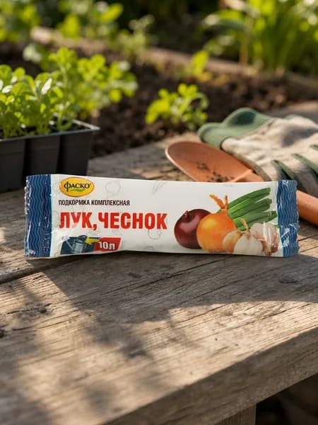 Удобрение Фаско Лук Чеснок минеральное водорастворимое для роста растений, 10 г