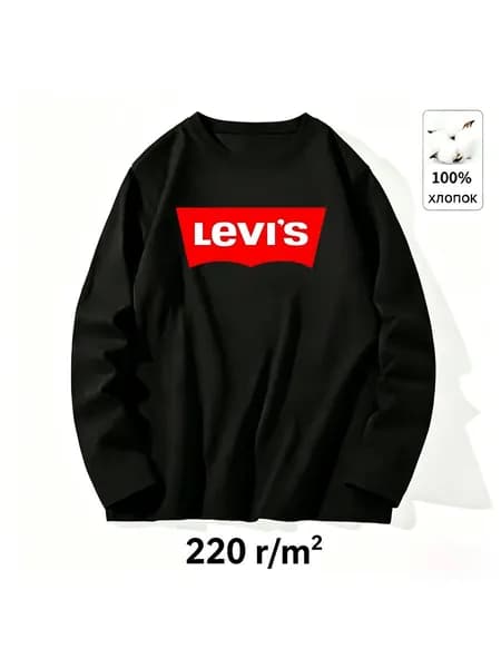 Лонгслив Levi's с принтом хлопок 220 г/кв.м унисекс