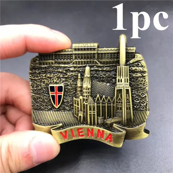 1 3D Metal World логотип холодильник магнит наклейка подходит в качестве сувенира или декоративного холодильника