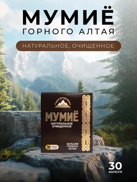 Мумиё алтайское очищенное в капсулах, 30шт