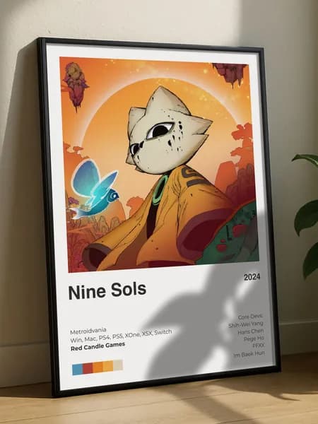 Постер плакат игра "Nine Sols" А4, интерьерный, без рамы, плотная матовая фотобумага 21x30 см