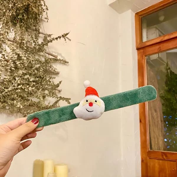 Рождественский браслет с хлопающим кругом, Мультяшное украшение Санта-Клауса, новогоднее оформление