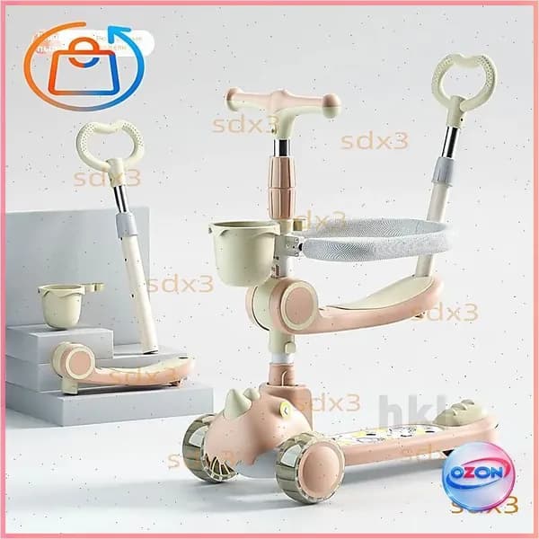 Самокат mzm-20260324104826151, светло-розовый