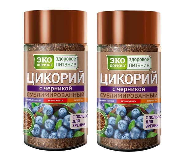 Цикорий сублимированный Экологика с черникой, 85 гр * 2 банки