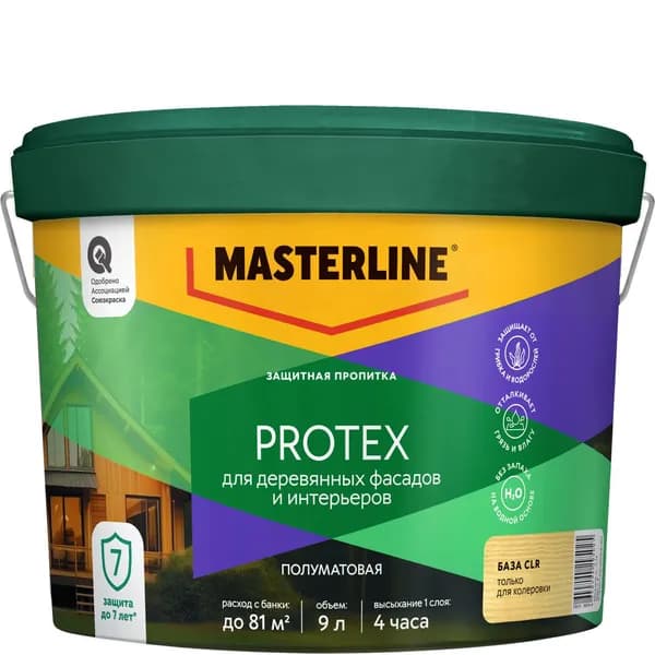 MASTERLINE PROTEX пропитка защитная для деревянных фасадов и интерьеров, палисандр (2,5л)