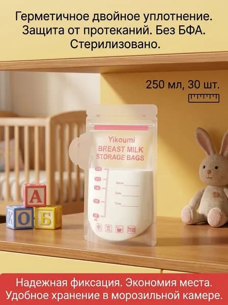 пакет для хранения грудного молока 250 мл
