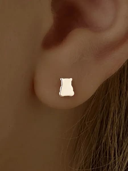 Сережки детские для девочки Мишки ювелирные 925