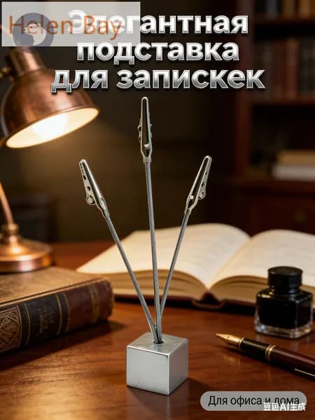 Держатель для заметок с прищепкой "Кубик" для офиса магнитный