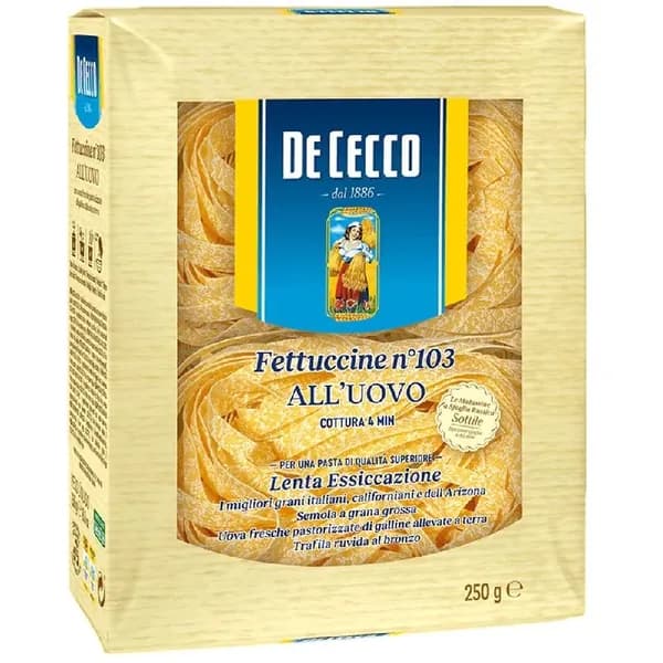 Макаронные изделия DE CECCO №103 яичные Fettuccine all'uovo (Феттуччине) 250г