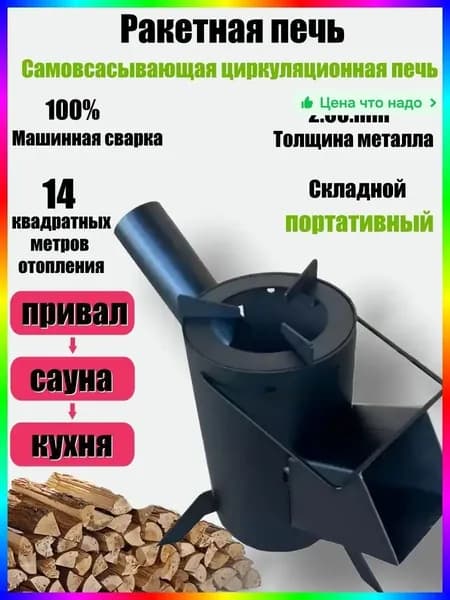 2 мм Дровяная печь 2 мм для сауны и террасы, складная и портативная