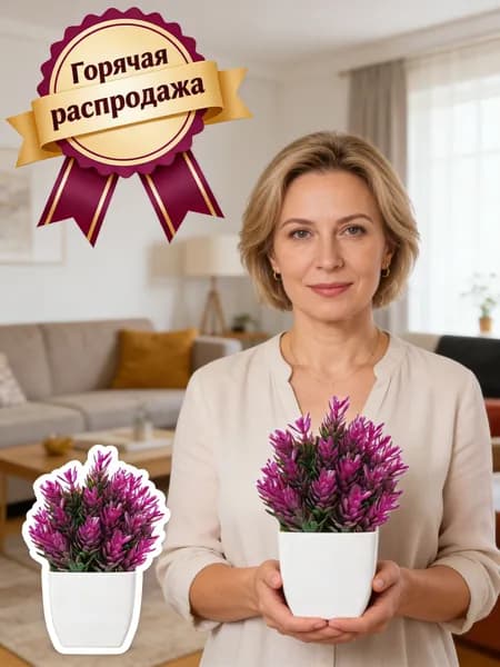Стабилизированные цветы 20 см 1 шт фуксия
