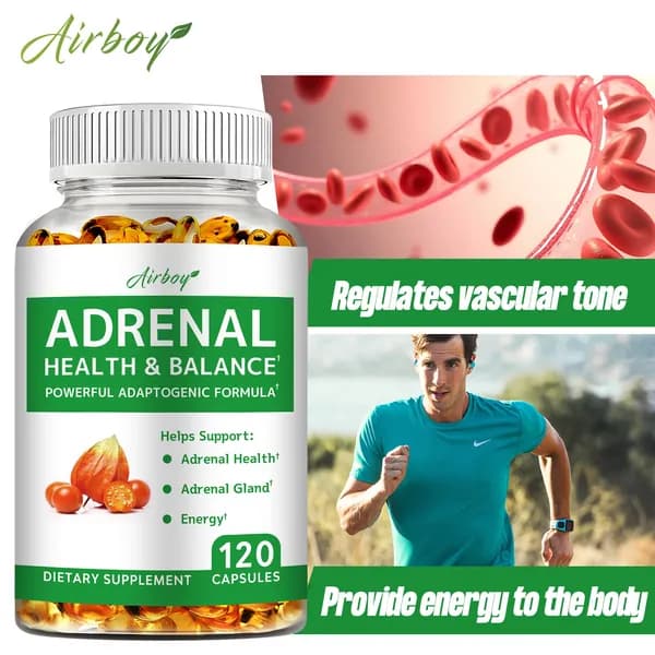 Биологически активные добавки Airboy Adrenal Health & Balance разработаны для поддержания уровня энергии и борьбы со стрессом благодаря модифицированной формуле.