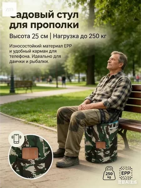 Садовый стул, Полипропилен, 25х25 см, 1 шт