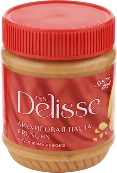 Паста арахисовая DELISSE Crunchy, 340г