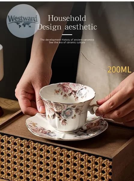 Чайная пара "Розы старой Англии", Фарфор, Royal Albert, Великобритания, вторая половина 20 века.