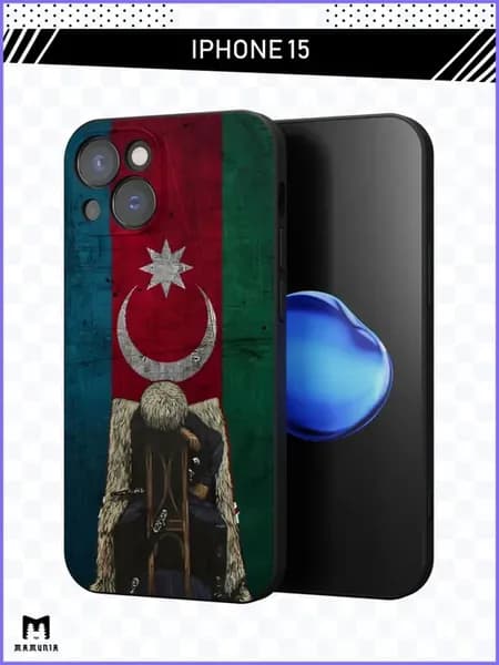 Чехол на iPhone 15 с принтом Азербайджан