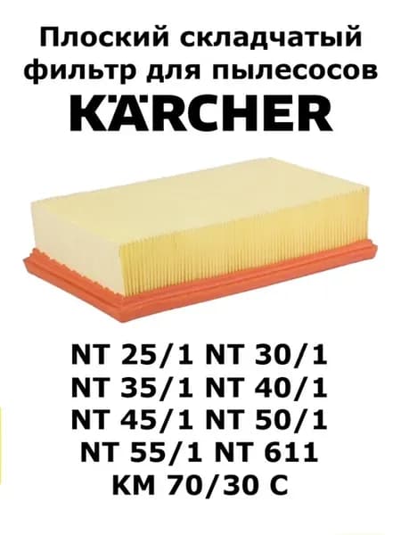 Фильтр для пылесосов Karcher серии NT25, NT35