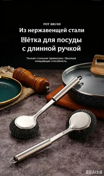 Щетка для мытья посуды из нержавеющей стали 1 шт.