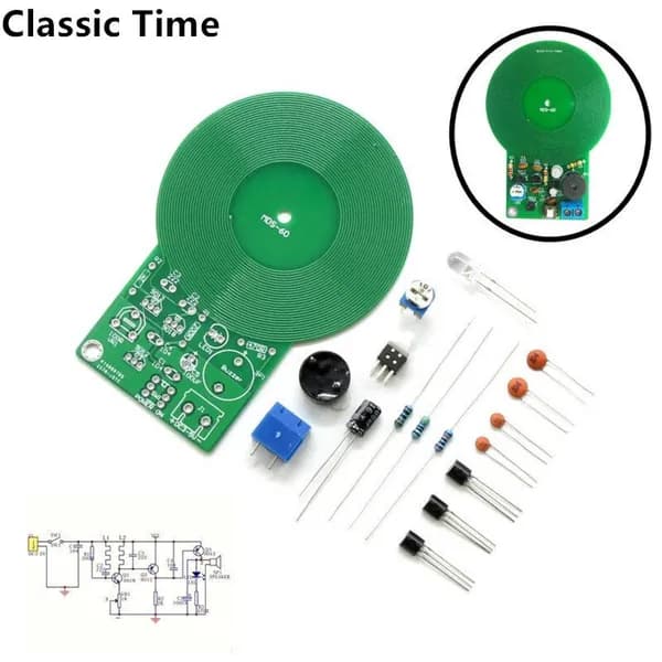 DIY Kit Комплект металлоискателя Электронный комплект DC 3 В-5 В 60 мм Бесконтактный модуль платы датчика DIY Часть металлоискателя