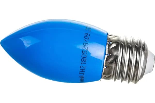 Лампа LED LB-376 1W 230V E27 свеча синий 25925