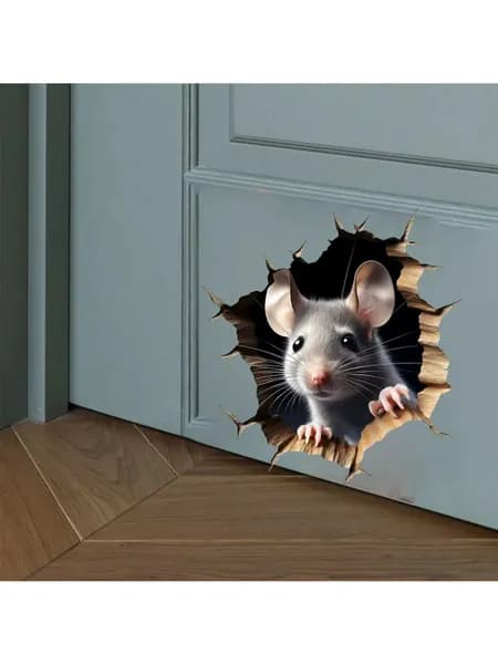 Декоративная наклейка на стену 3D Probe Mouse
