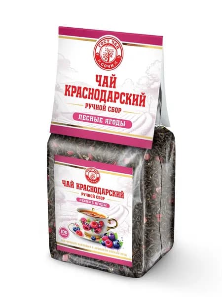 Краснодарский чай Ручной сбор 100г черный Лесные ягоды