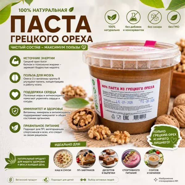Паста Грецкого ореха, 200 грамм