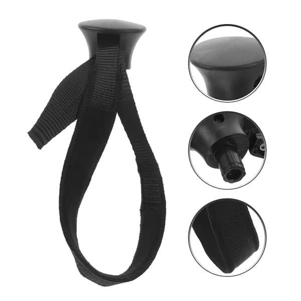 Регулируемые черные ремешки для запястий из полиэстера и пластика для треккинговых палок