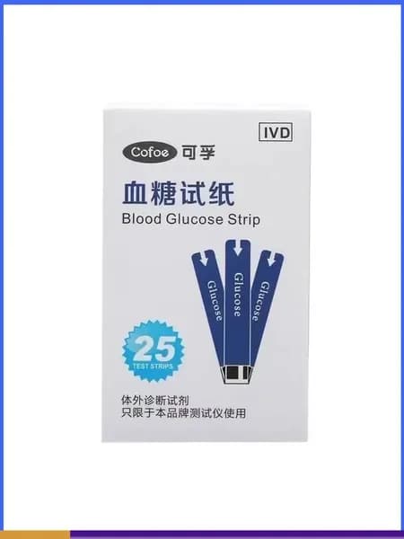 Эксклюзивные тестполоски Cofoe для глюкозы, 25 штук
