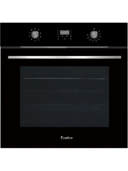 Электрический духовой шкаф Evelux EO 635 PB, 60 см, 71 л, 9 режимов, гриль, конвекция, традиционная очистка, чёрный