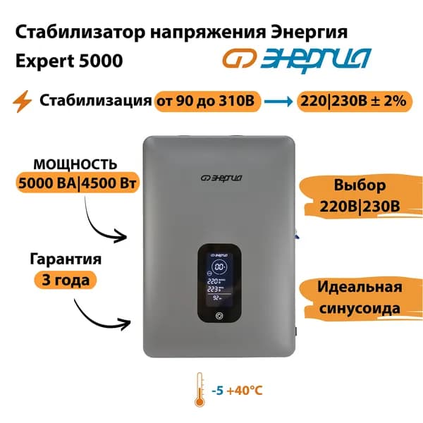 Инверторный стабилизатор напряжения Энергия Expert 5000