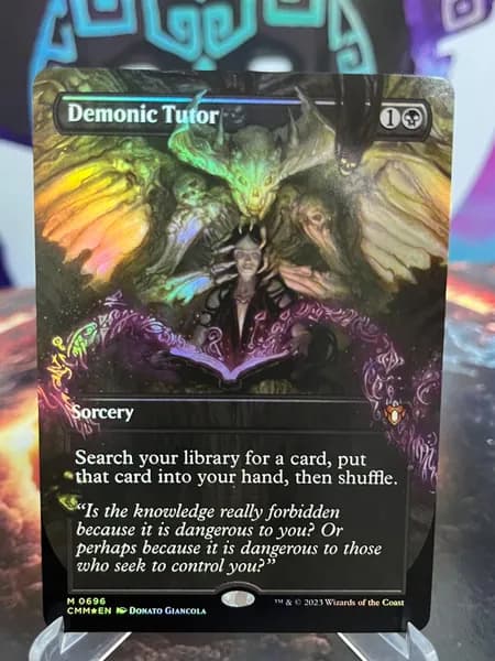 Магия сбора прокси-карт MTG PROXY CARDSВысококачественные нефольговые карты Demonic Tutor CMM #696 foil