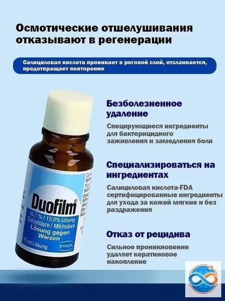 Duofilm Бережное и эффективное средство от бородавок, 15мл, Германия