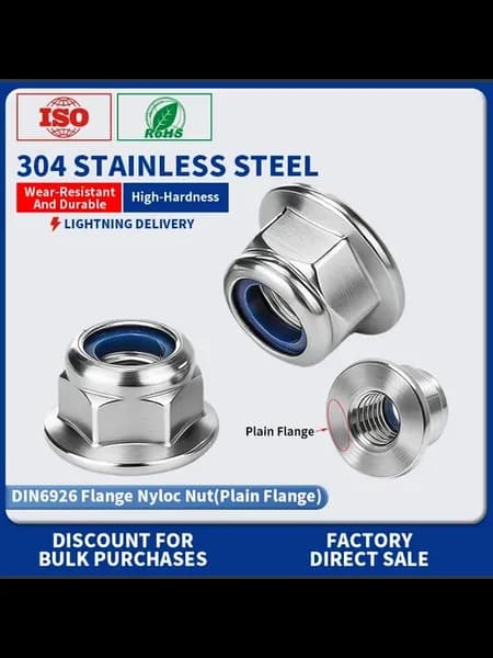 Гайка-фиксатор DIN6926 из нержавеющей стали M3-M12 M6 10pcs