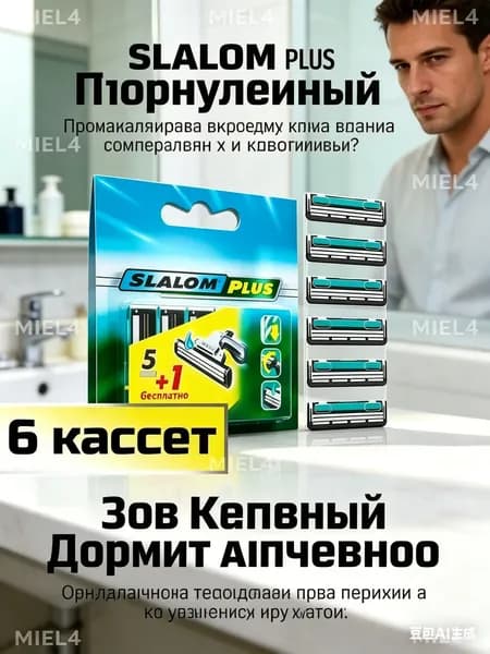 Набор для замены мужской бритвы, 6 лезвий, прочнее стали, для тонкого бритья, 1 штука