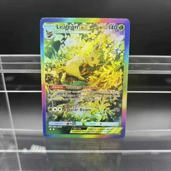 Самодельная коллекционная карта TCG POCKET EX Глейсеон, Сильвеон, Флэреон, Лифеон, английская версия. Классическая игровая аниме-карта, подарок и игрушка